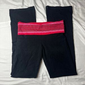 Victoria Secret Red Aztec Foldovers Flare Yoga Pants